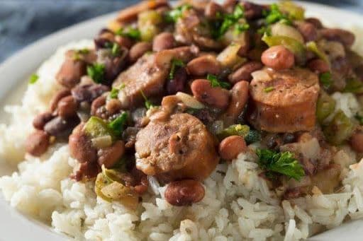 Rice and Beans with Two Pieces of Meat or Fish