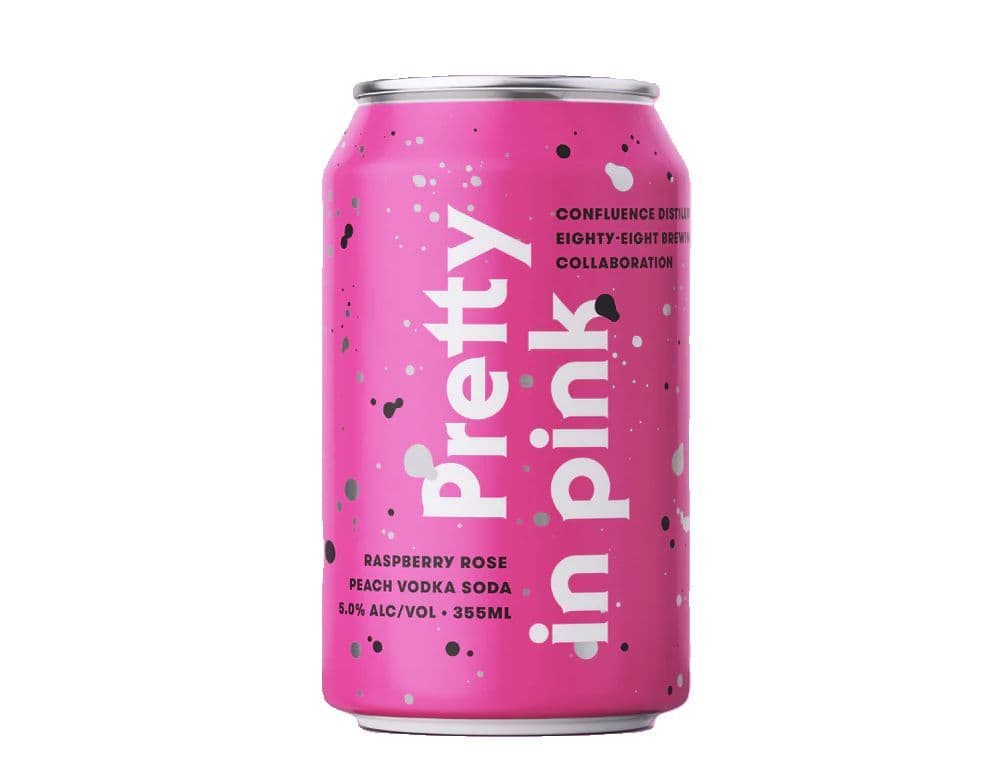 Pretty In Pink Raspberry Rose Peach Vodka Soda 355ml 5.0%