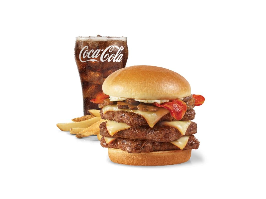 Garlic Mushroom Bacon Cheeseburger, Triple Combo - Medium