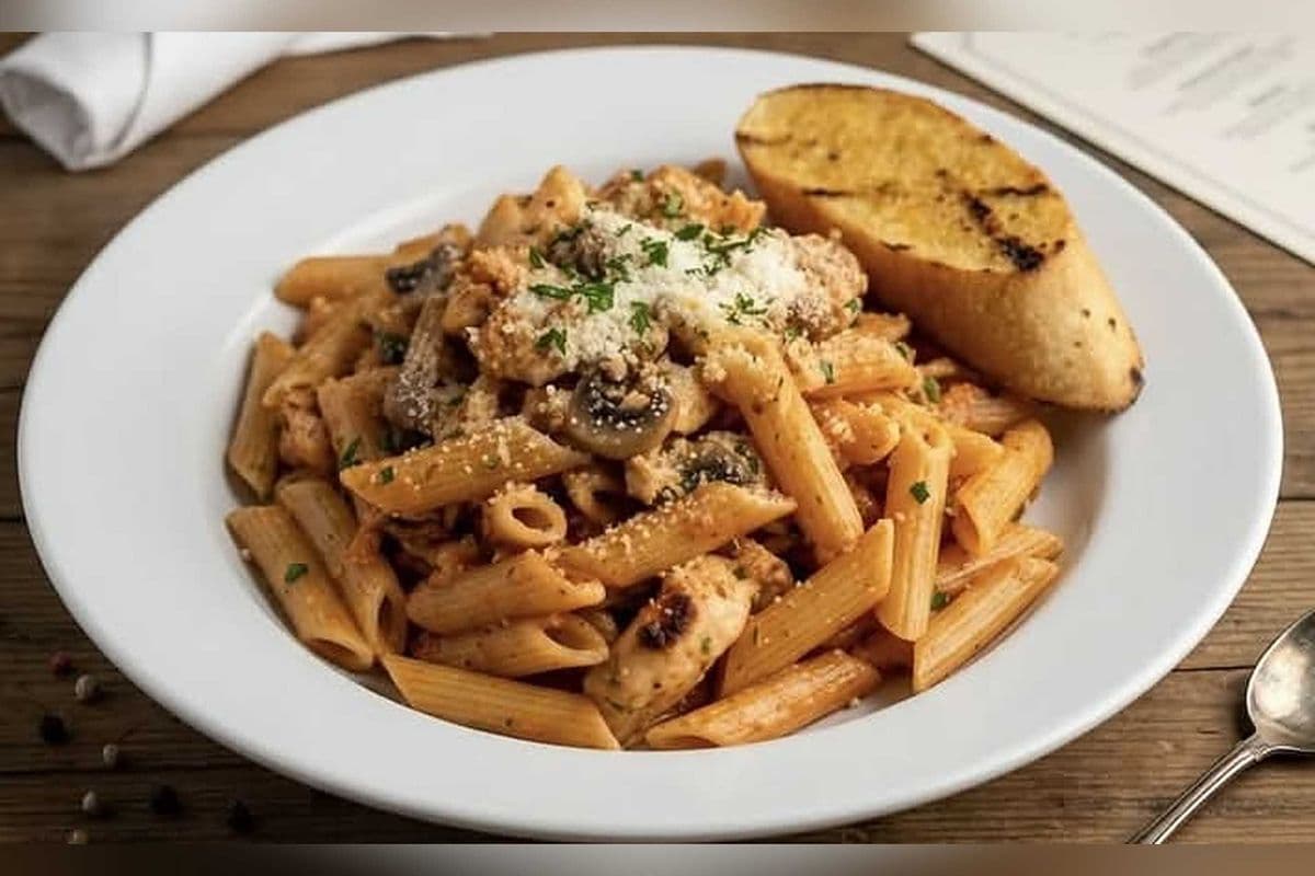 Three-Mushroom Chicken Penne