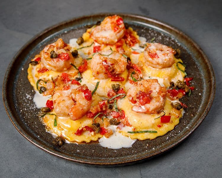 Garlic Prawn Ravioli
