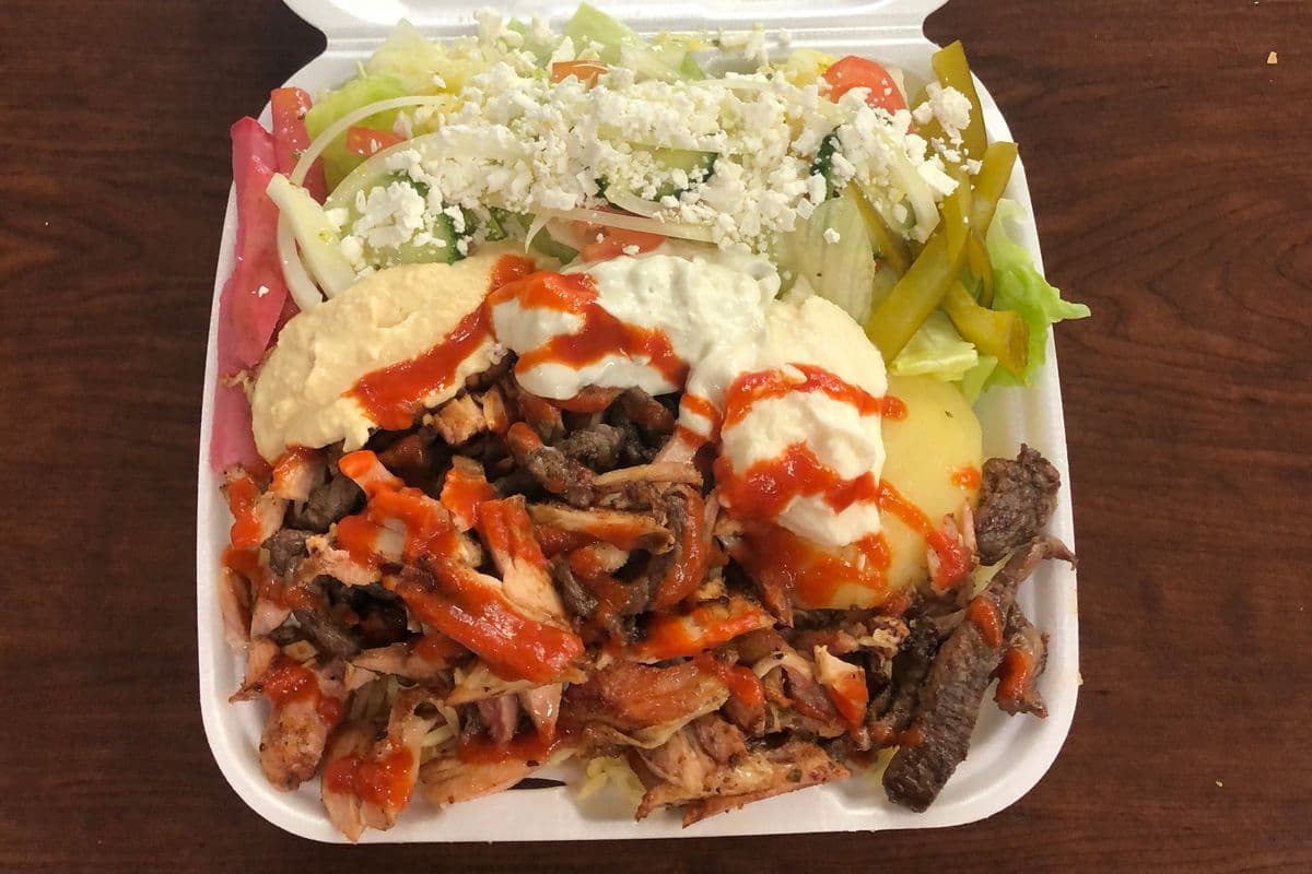 Beef and Chicken Shawarma Plate