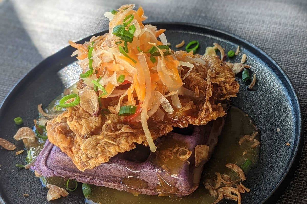 UBE WAFFLE AND FRIED CHICKEN