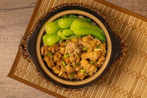 M13. 鹹魚排骨滑雞飯 Salted fish with Pork Ribs and Steamed Chicken on Rice