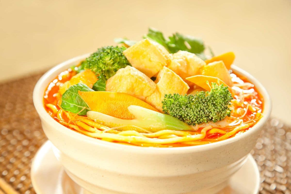 Tofu Vegetable Laksa Noodle Soup