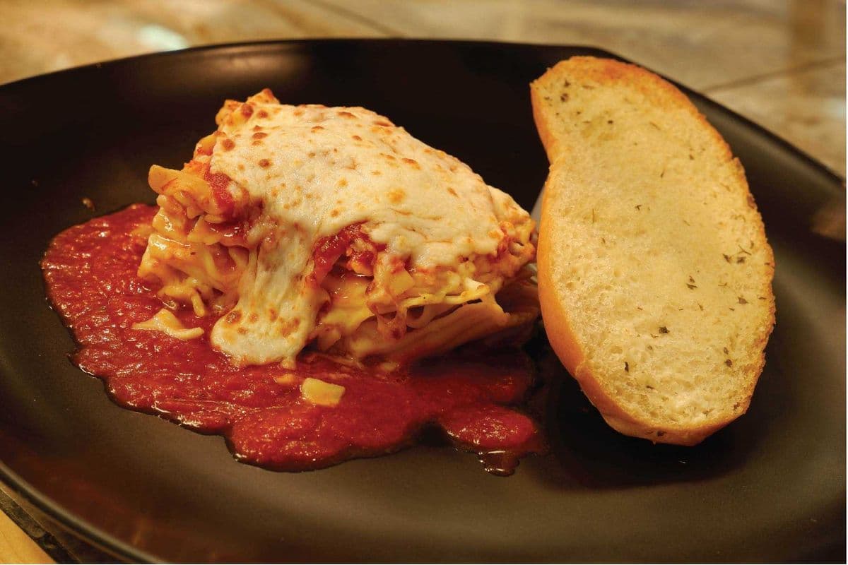 Lasagna with a Garlic Slice