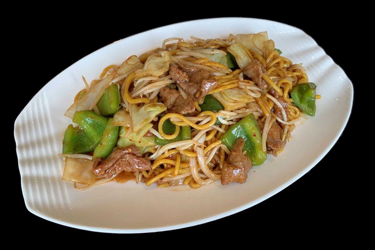 53. Fried Shanghai Noodles with Beef