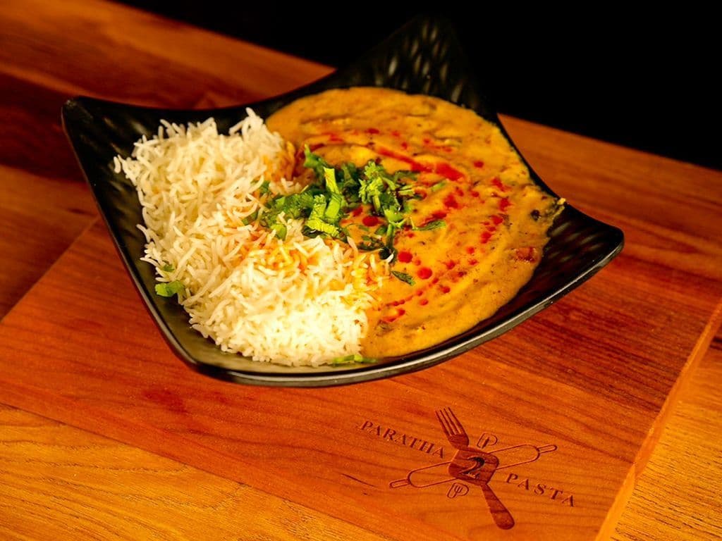 Kadi Pakoda Rice Bowl