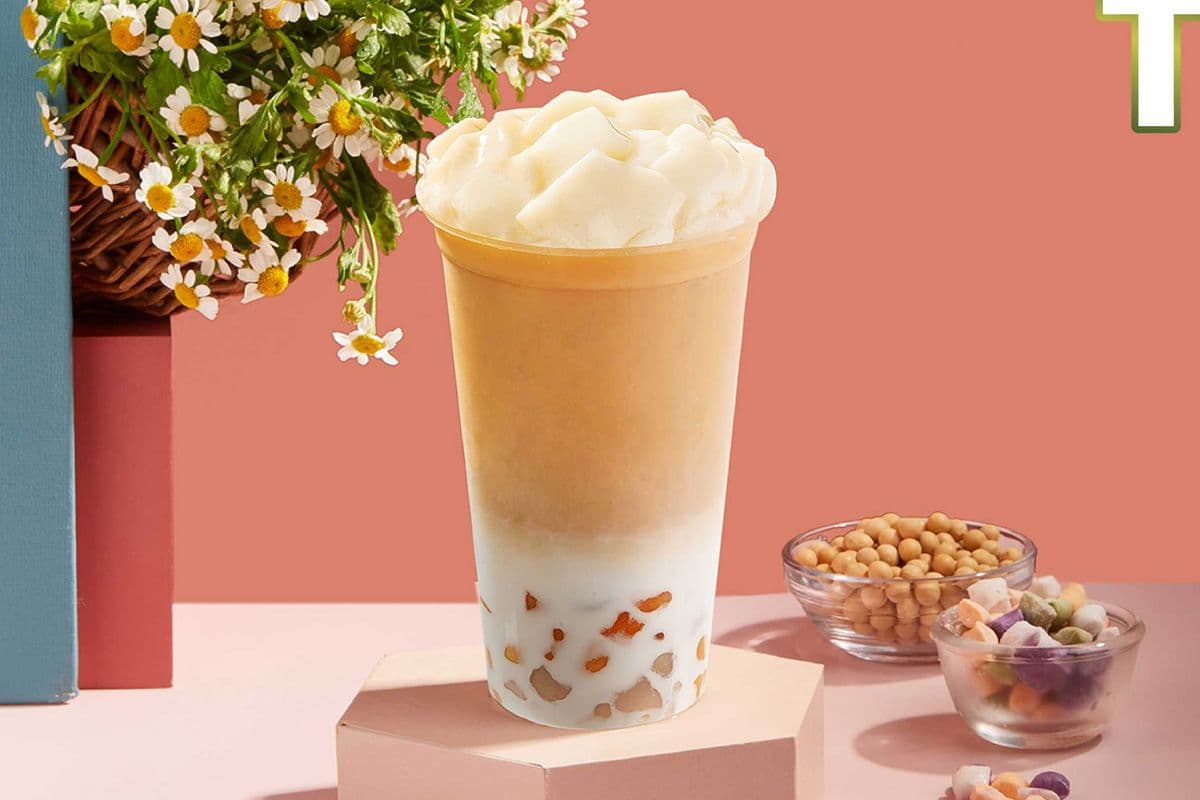Taro Balls & Sweet Tofu Pudding Milk Tea (Cold/Hot) 芋圓豆花奶茶(凍/熱)