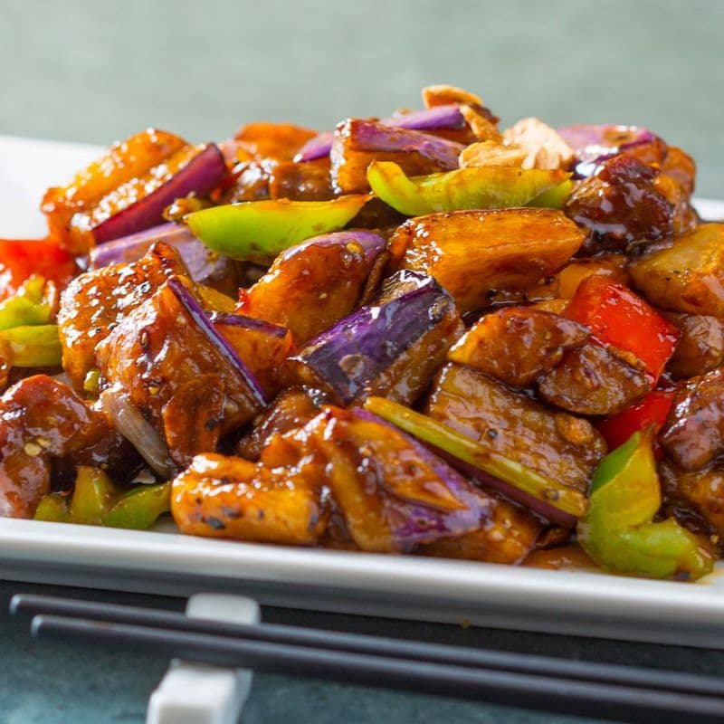 Beef Tenderloin Cubes with Eggplant in Special Sauce 燒汁茄子牛柳粒