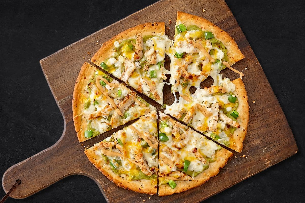 Southwest Chicken & Guacamole Cauliflower Crust Pizza