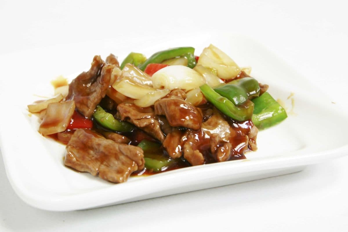 Green Pepper Beef with rice