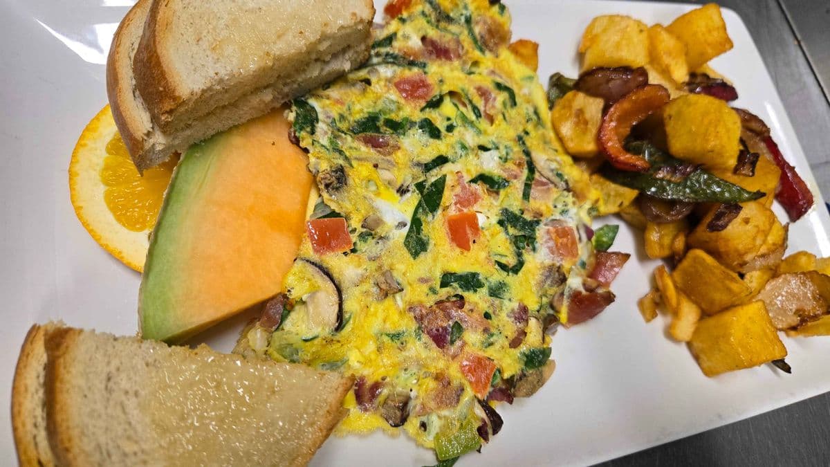 Spinach Portobello Goat Cheese Omelette