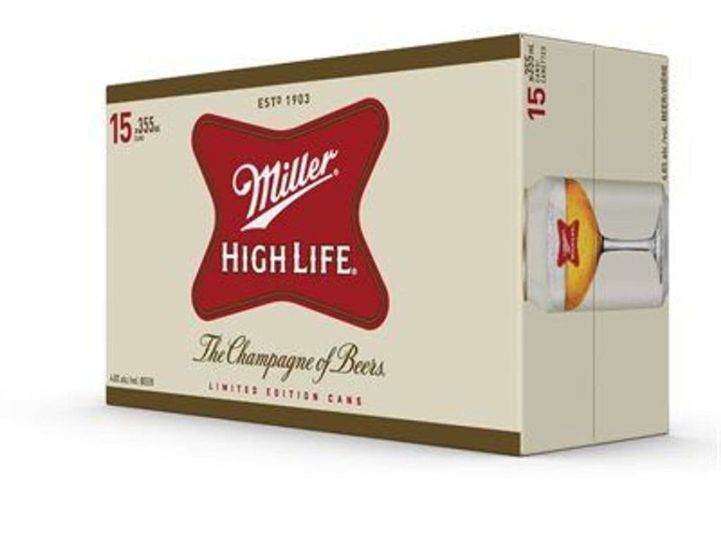 Miller High Life Lager Cans (355 ml x 15 ct)