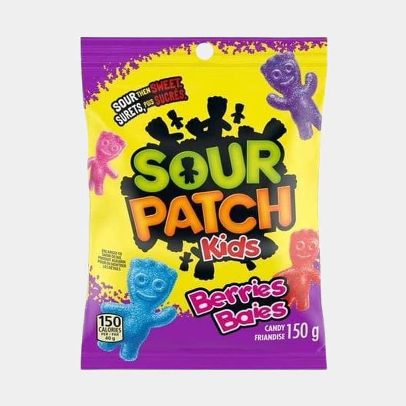 Sour Patch Kids Gape Candy Sour Then Sweet Gummy (Berries)