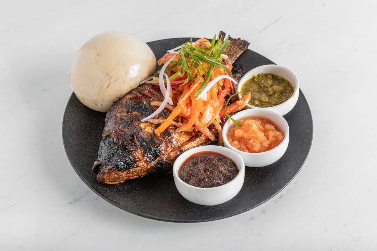 Banku and Fire Grilled Tilapia