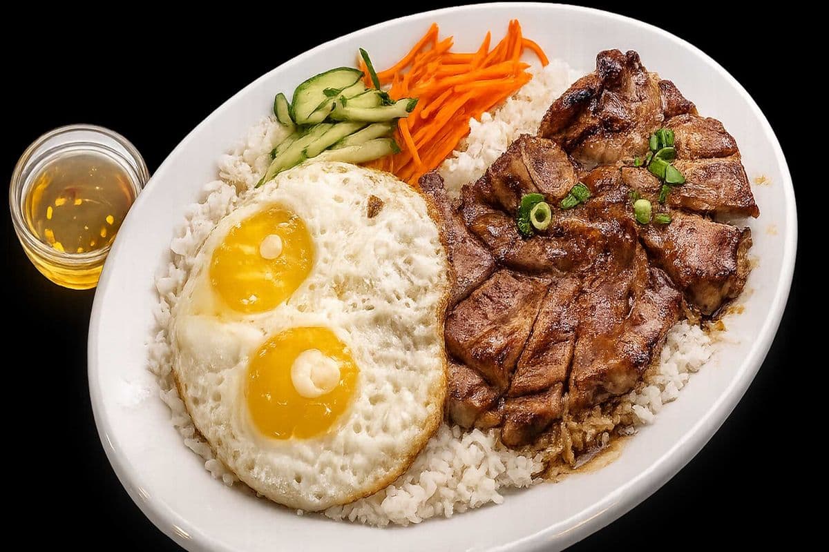 28. Pork Chop and Egg on Steamed Rice