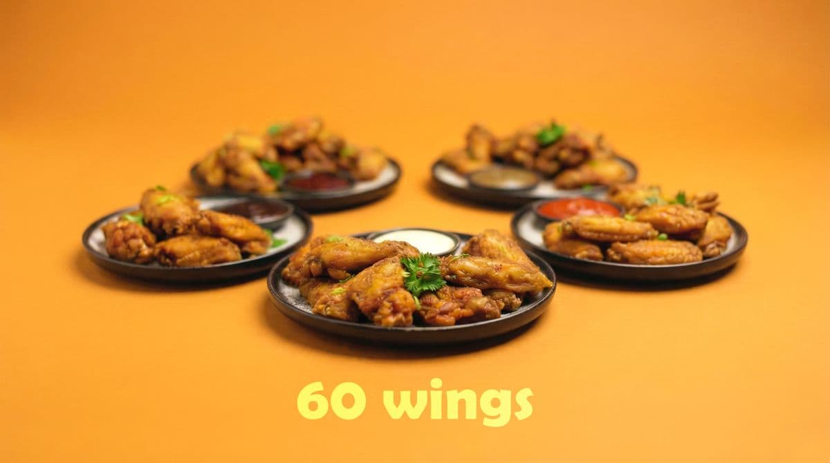 60 Wings - 5 Flavor + Dip