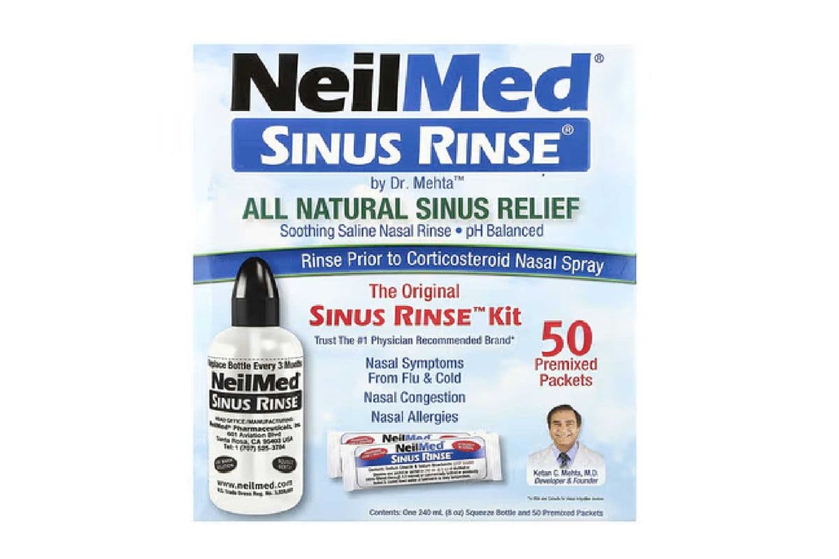 NEILMED SINUS RINSE KIT 1 BOTTLE PLUS 50 SACHET PACK (50 SACHETS)