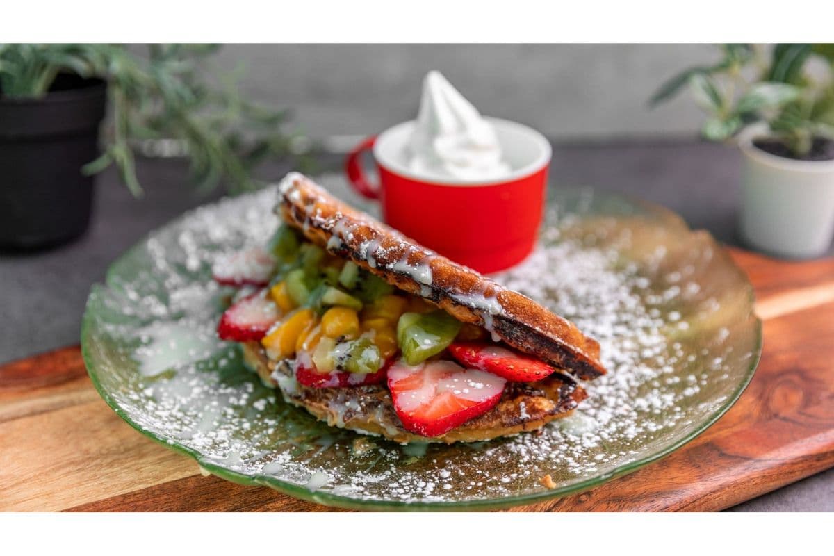 A10. Mixed Fruits Waffle with Ice Cream