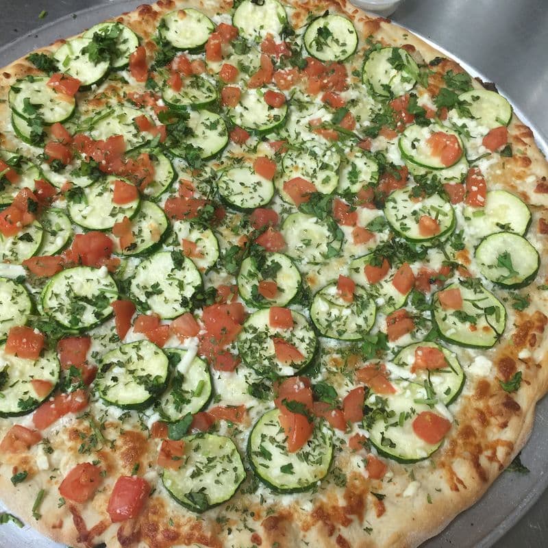 14" Large Zucchini and Tomato Pizza