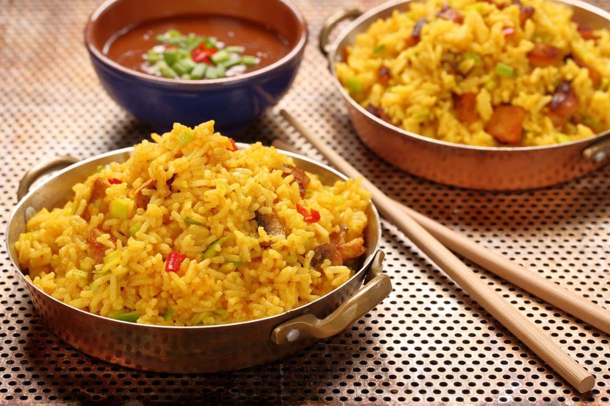 Vegetable Biryani and Raita