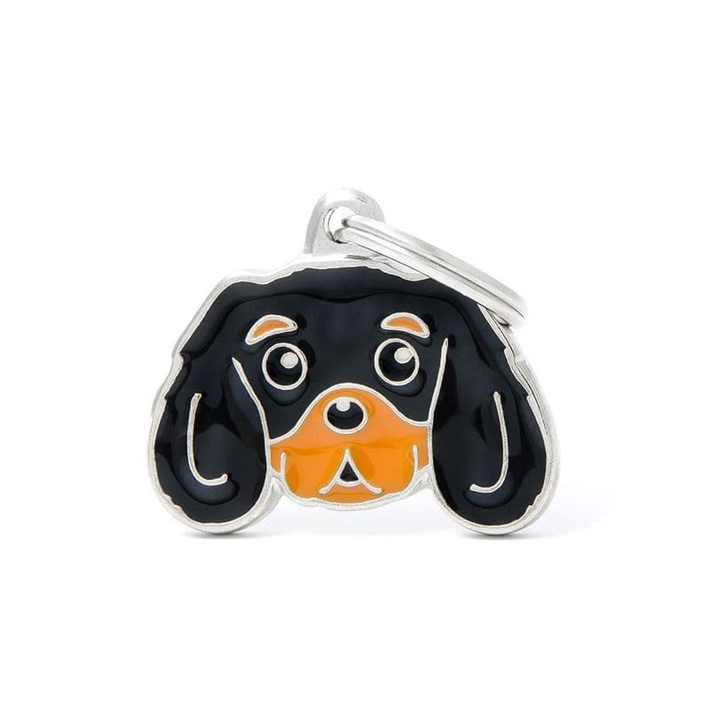 MyFamily Cavaliar King Black & Tan Engraved Tag