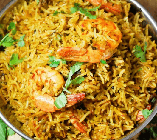 Hyderabadi Shrimp Biryani
