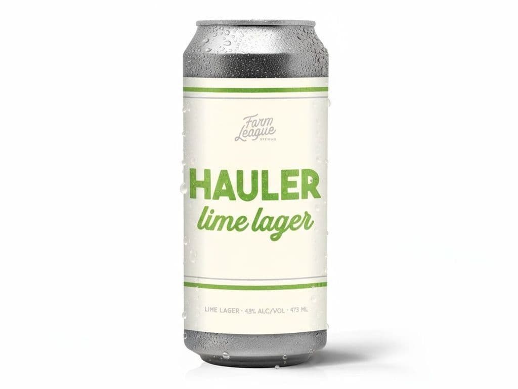 Farm League Brewing - Hauler LIME LAGER, Individual 473ml beer can (4.8% ABV)
