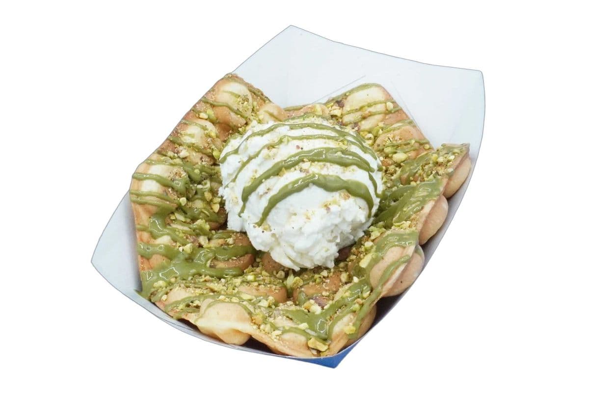 Pistachio (Signature) Bubble Waffle with Ice Cream