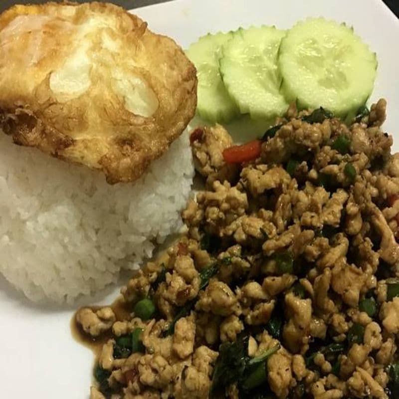 Pad Kaprao Chicken with Fried Egg
