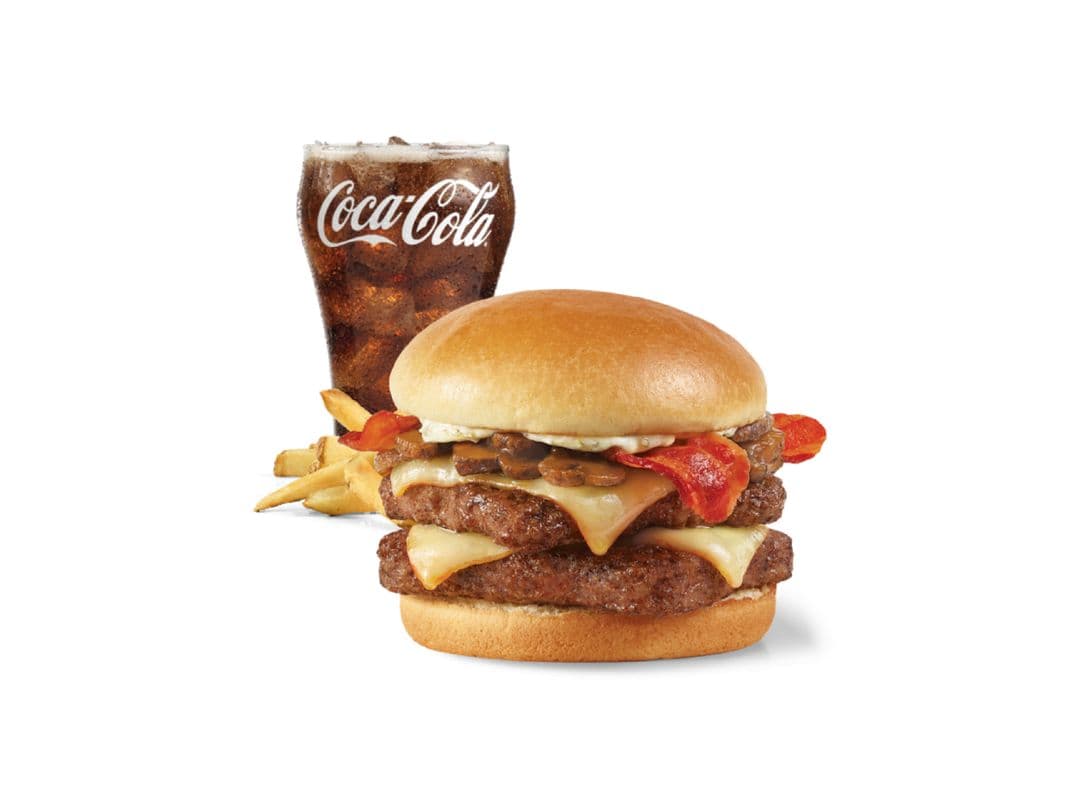 Garlic Mushroom Bacon Cheeseburger, Double Combo - Medium