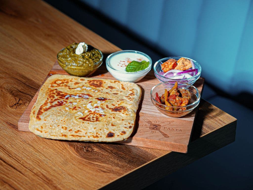 SARSON KA SAAG W/ 2 PLAIN PARATHA