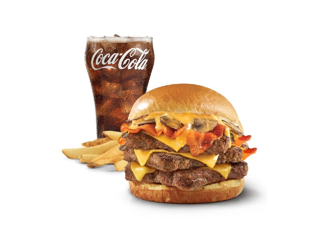 Combo de fondant aux champignons et au bacon Portabella (triple) / Bacon Portabella Mushroom Melt (Triple) Combo (Grand / Large)