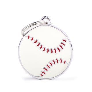MyFamily Big Round Baseball Engraved Tag