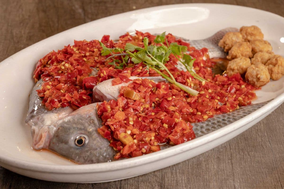 Steamed Tilapia in Homemade Chili Sauce 招牌剁椒蒸鱼