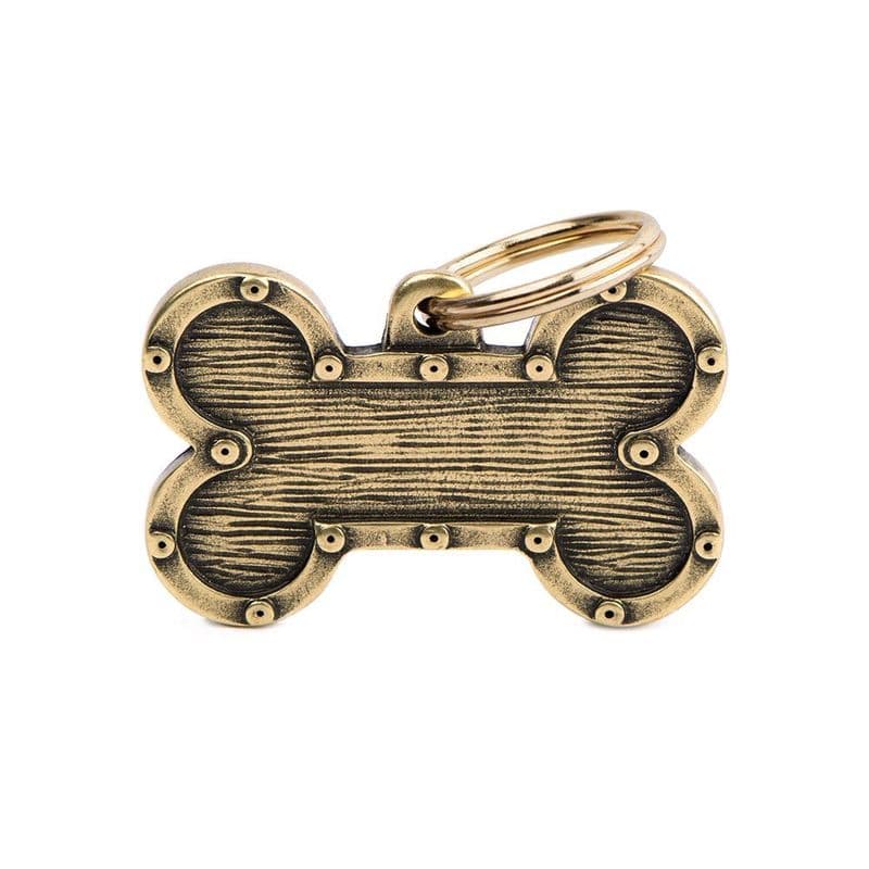 MyFamily Big Bone Bronx Futuristic English Brass Engraved Tag