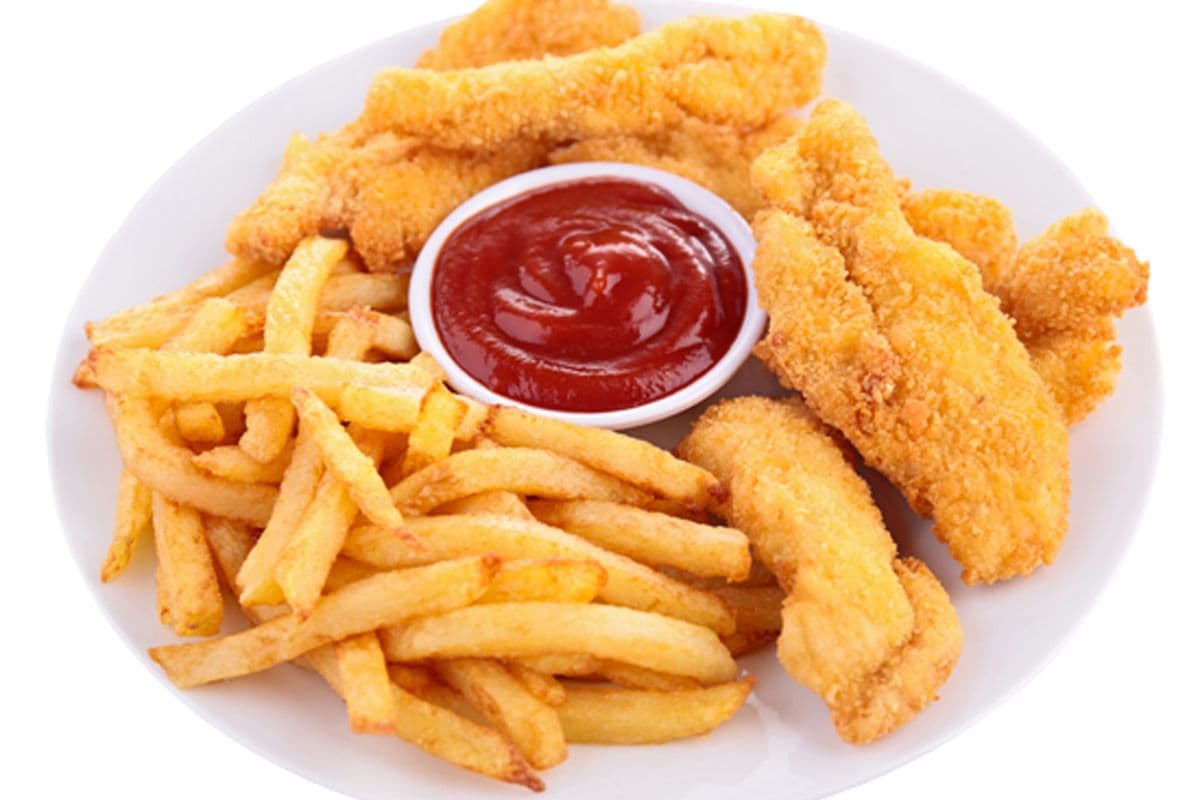 Chicken Fingers(5 pcs) With Fries (4pcs)