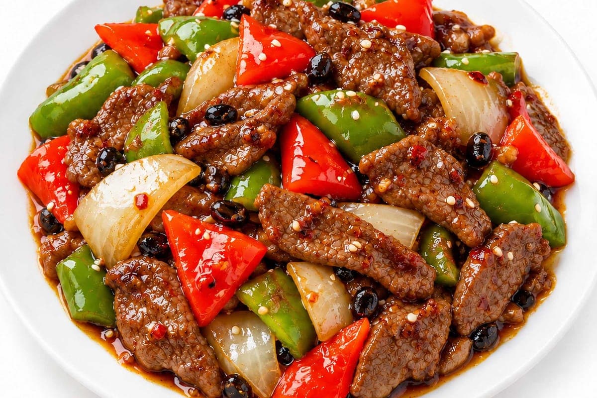 Beef with Peppers in Black Bean Sauce