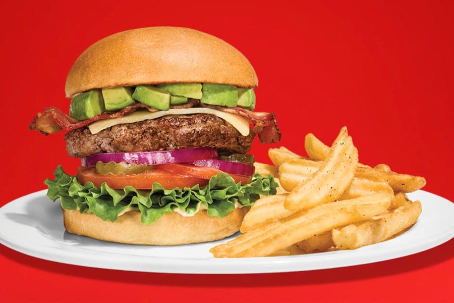Bacon Avocado Cheeseburger (1450 Cals)