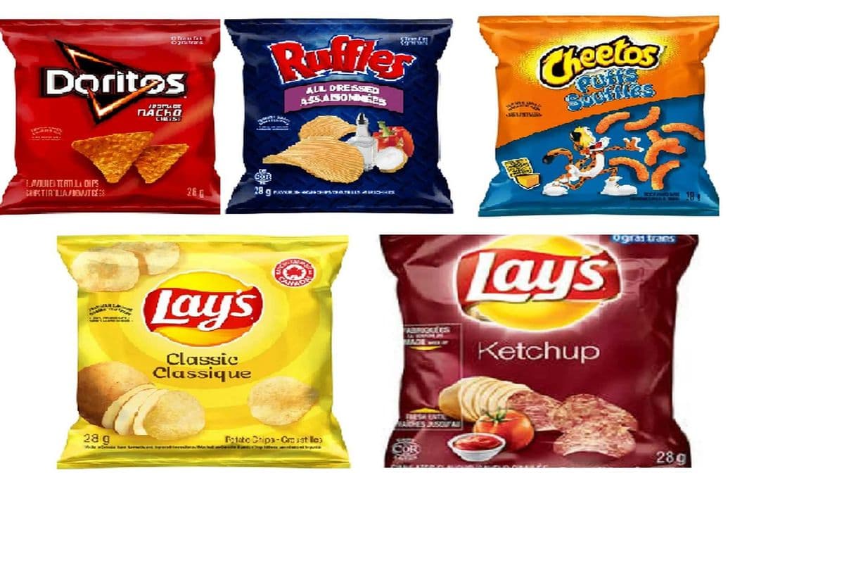 Chips Variety Pack of 5, 28g (Lays, Doritos, Cheetos, Ruffles)