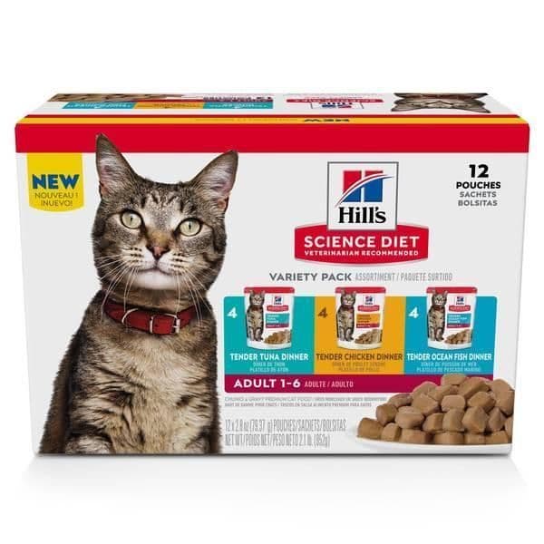 Hill's Science Diet Cat Variety Pack Chicken / Tuna & Ocean Fish Pouch 12 / 2.8oz