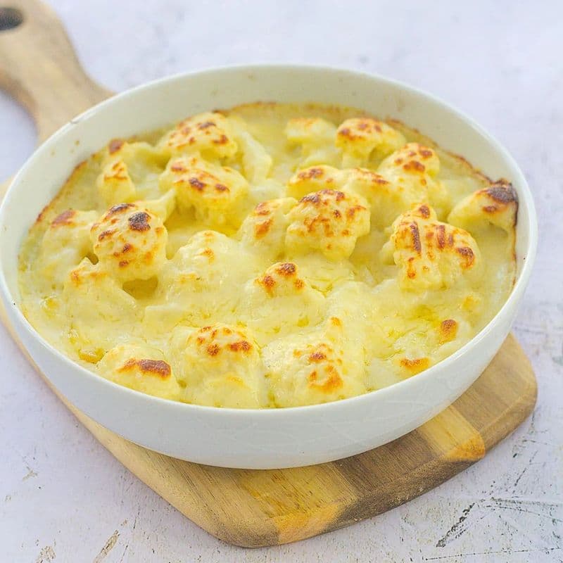 Cauliflower Chopped Baked in Cheese