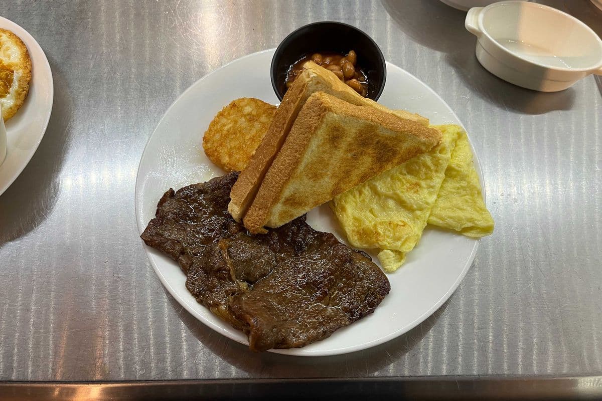 A7. Beef Minute Steak with Two Eggs