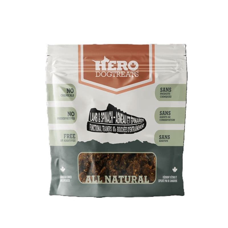 Hero Dehydrated Dog Treats - Lamb & Spinach Functional Trainers - 85g