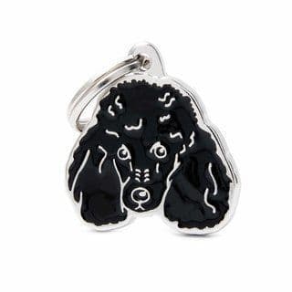 MyFamily Black Poodle Engraved Tag