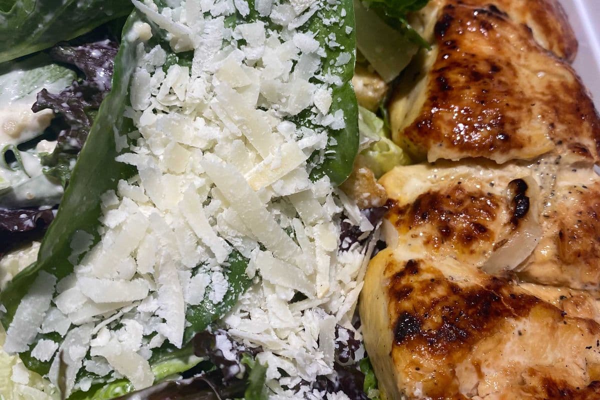BBQ Chicken kabob Caesar Salad 9 large skewer)