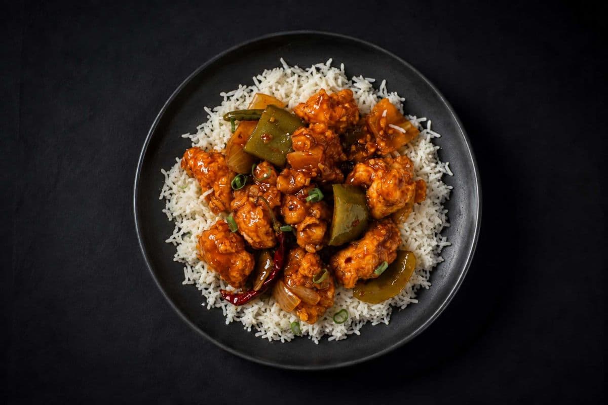 Chili Chicken with Rice