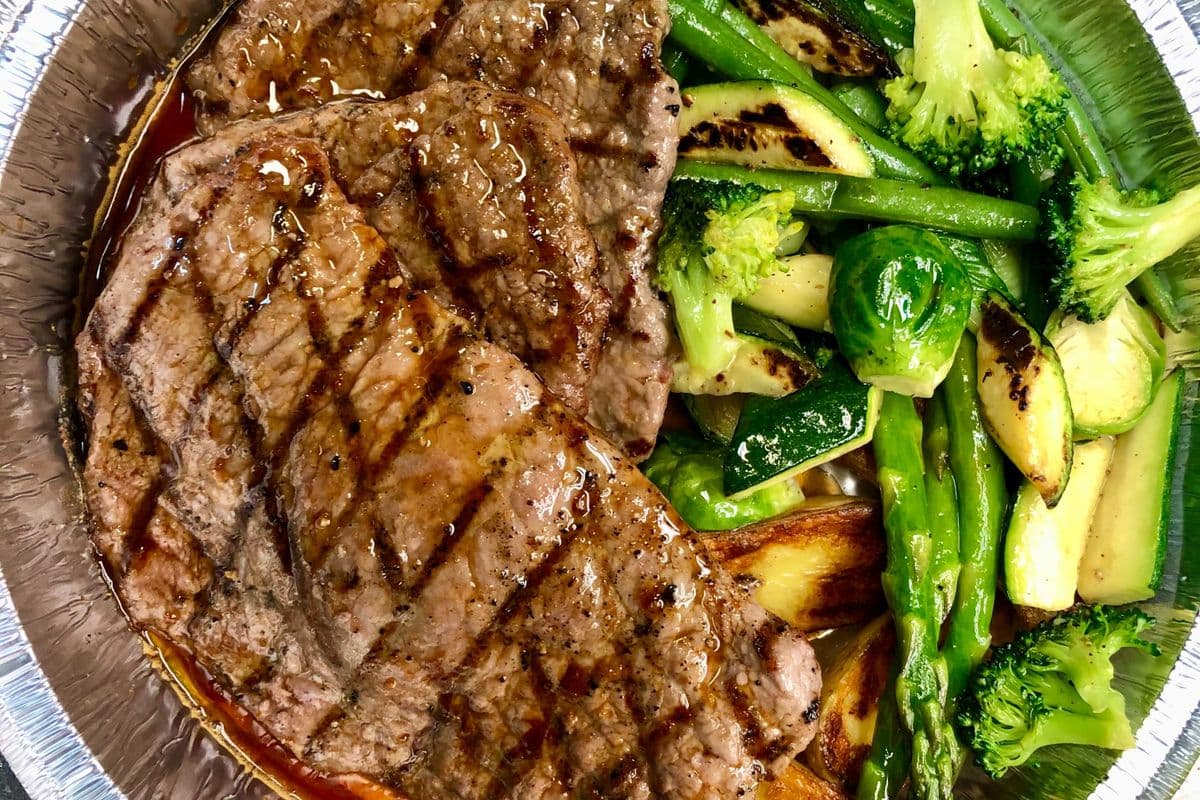 Grilled Beef Sir Loin Scaloppine with Demi Glaze Sauce