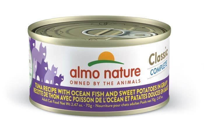Almo Nature Classic Complete Cat Food - Tuna Recipe With Ocean Fish And Sweet Potatoes In Gravy 70g